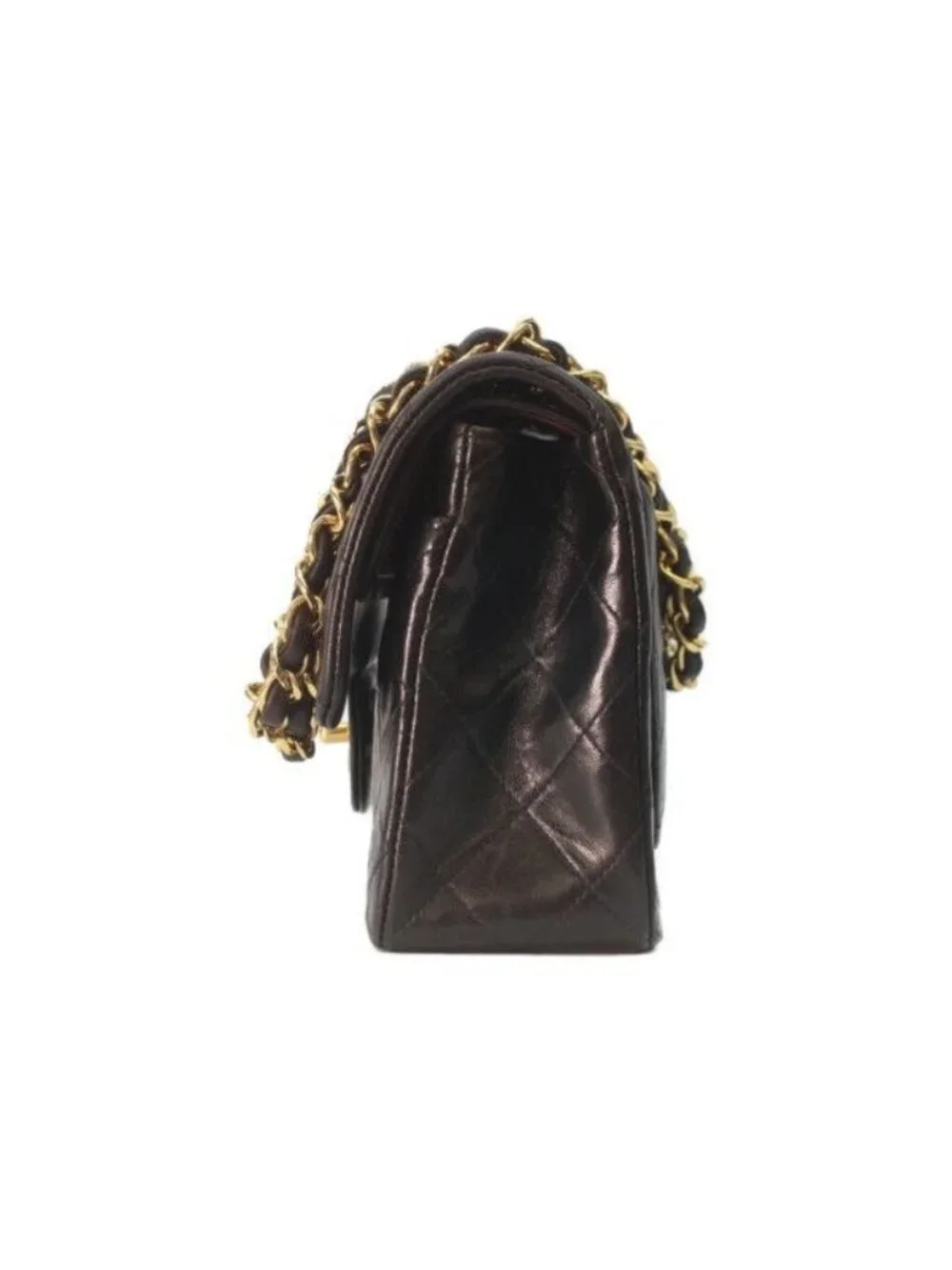 Chanel Black Lambskin Gold Double Flap Bag Quilted 23